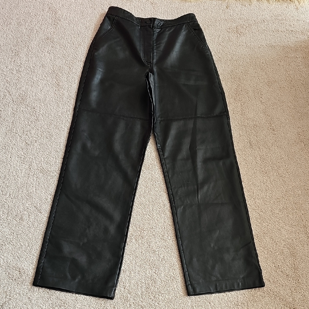 Black Faux Leather Pants